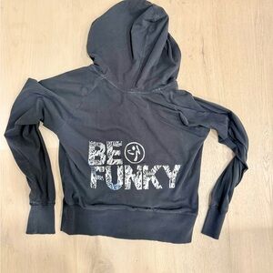 Zumba Black “Be Funky” zip Hoodie sweatshirt